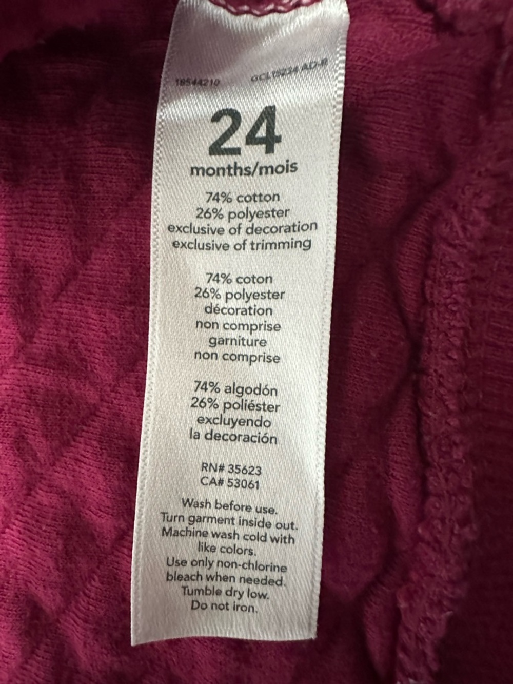 Carter's Quilted Burgundy Vest with Navy Trim - Picture 7 of 9